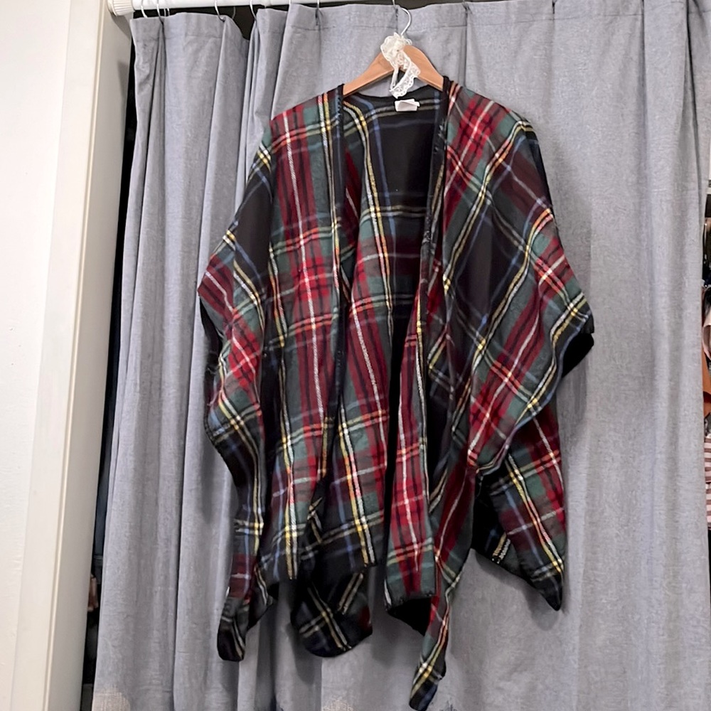 Plaid Blanket Shawl